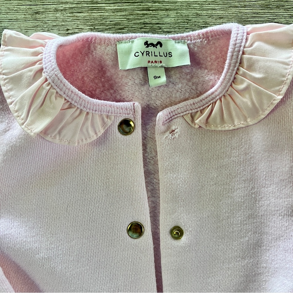 Cyrillus Pink Ruffled Cardigan - Size 9m - Picture 5 of 8